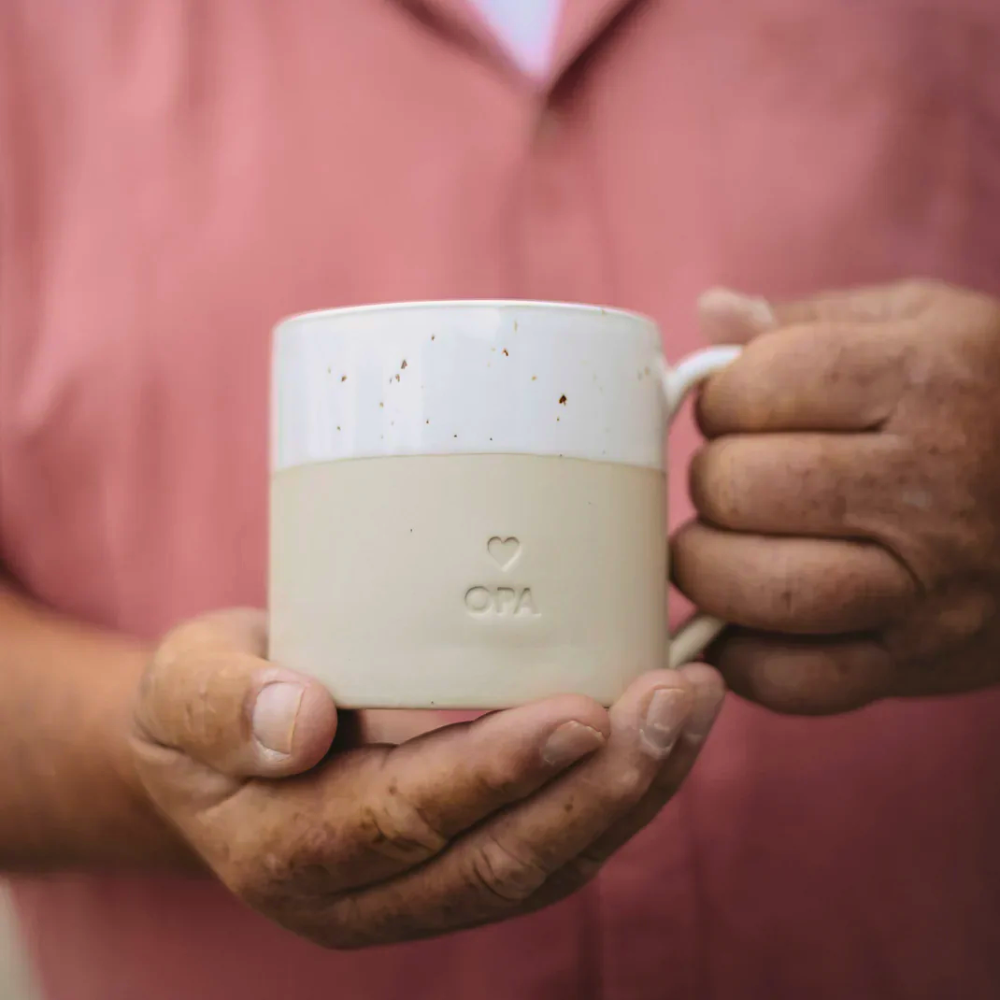 Große Keramiktasse "Opa" - Handgefertigt, 450 ml