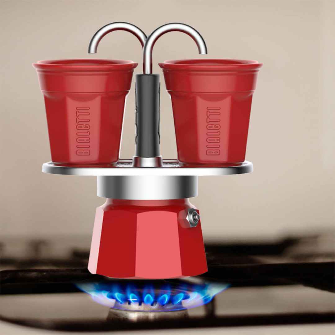 Bialetti Mini Express + 2 Tassen – Espressokocher für 2 Tassen