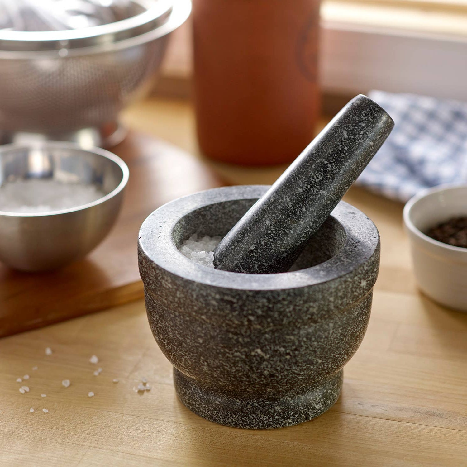 Granit-Mörser mit Stößel