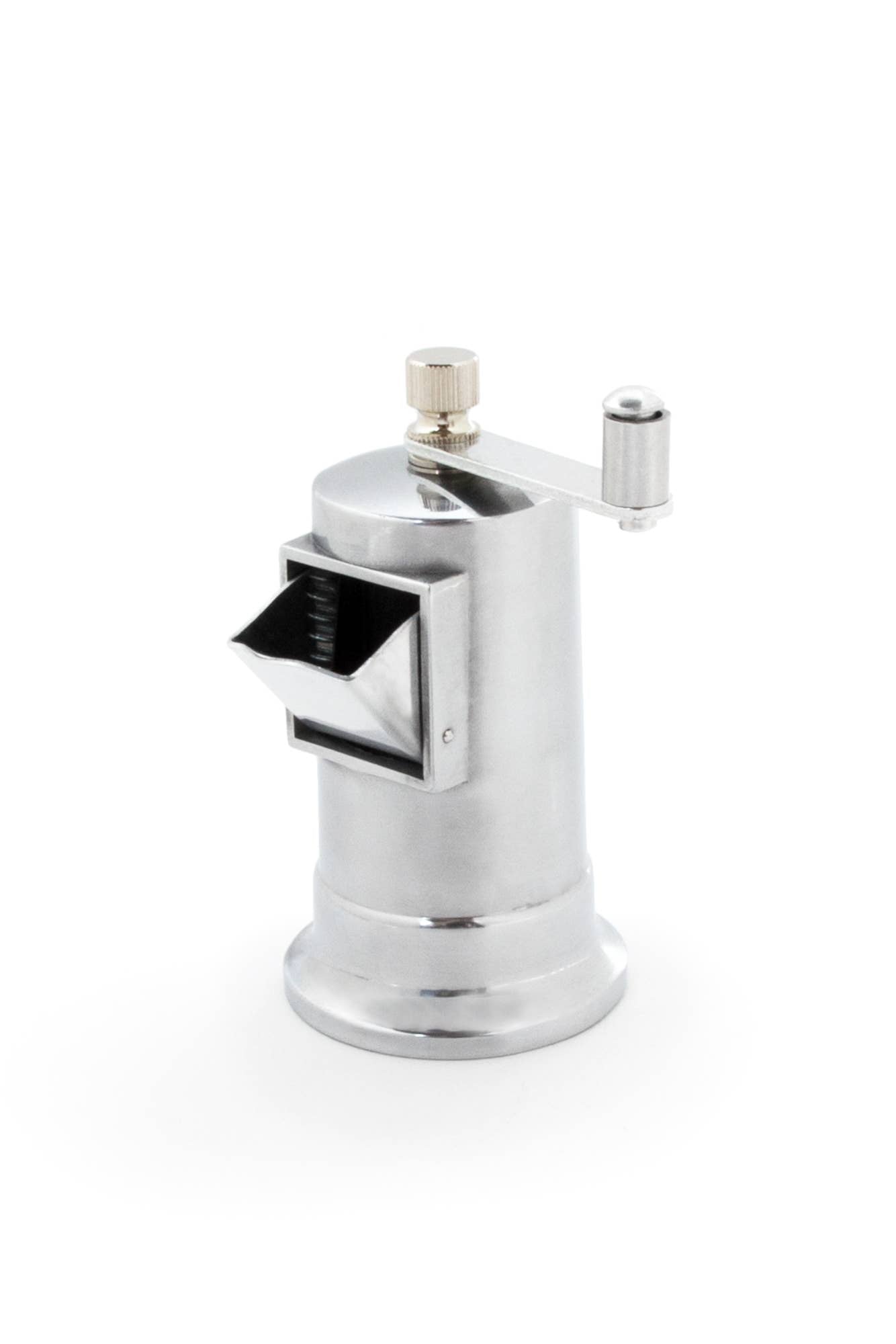 Kleine Pfeffermühle aus Aluminium mit Kurbel