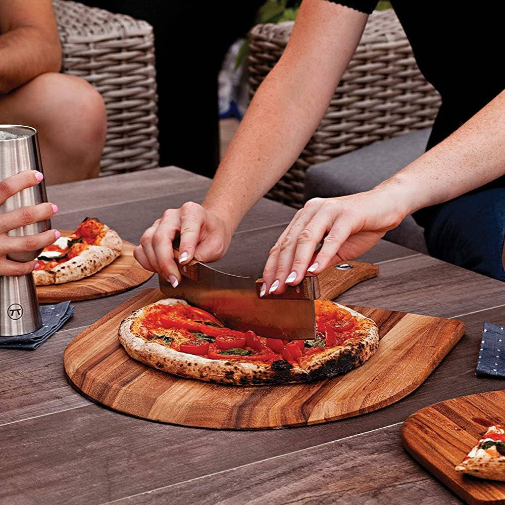 Pizzaschneider – Edelstahl & Akazienholz