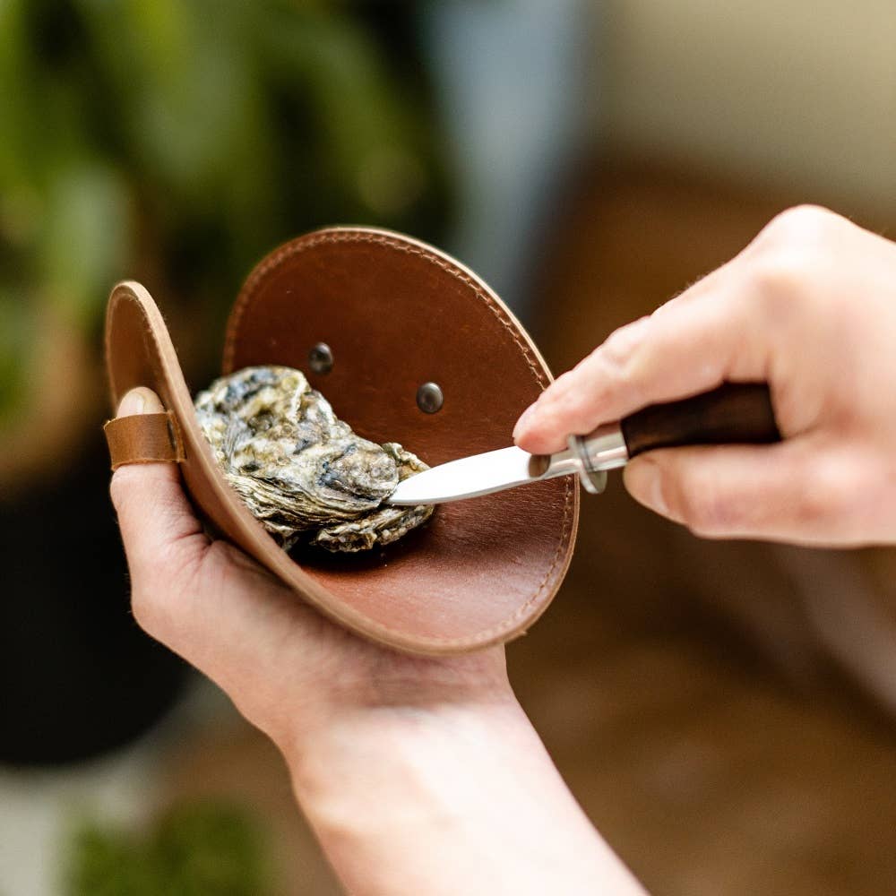 Austernmesser mit Lederhandschuh – im Geschenkset