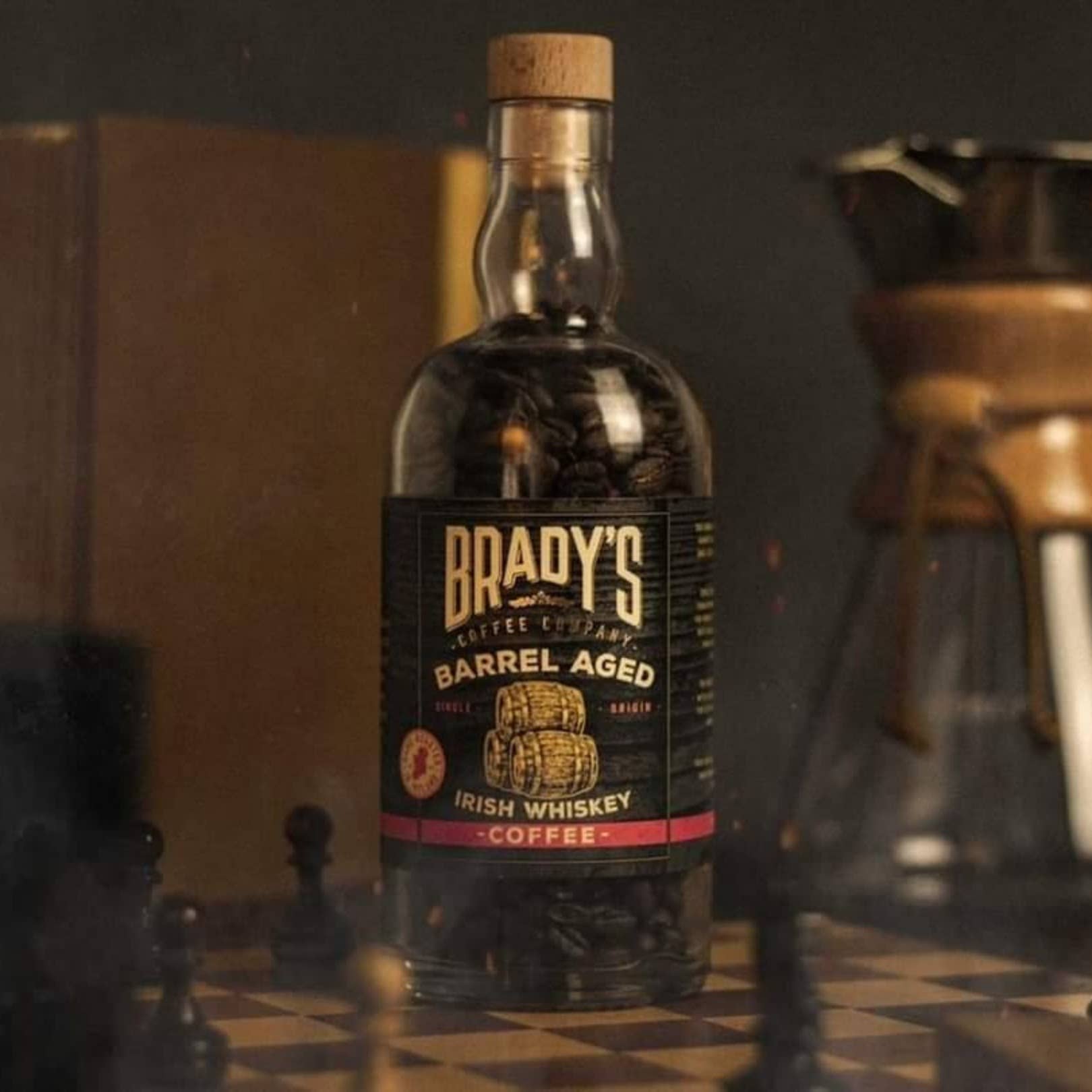 Brady’s Whiskey-Kaffee – Fassgereifte Bohnen in Whiskyflasche