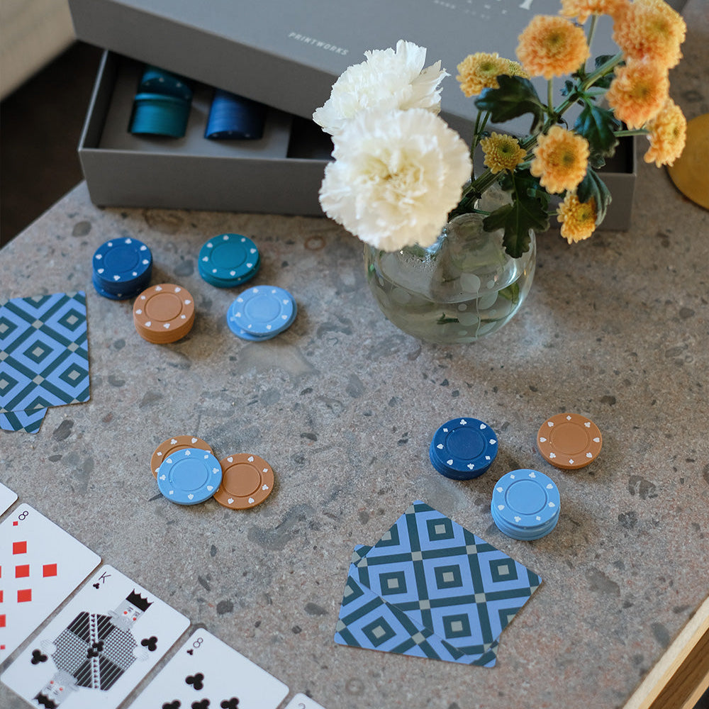 Edles Poker-Set mit Holz-Metall-Box & Profi-Chips
