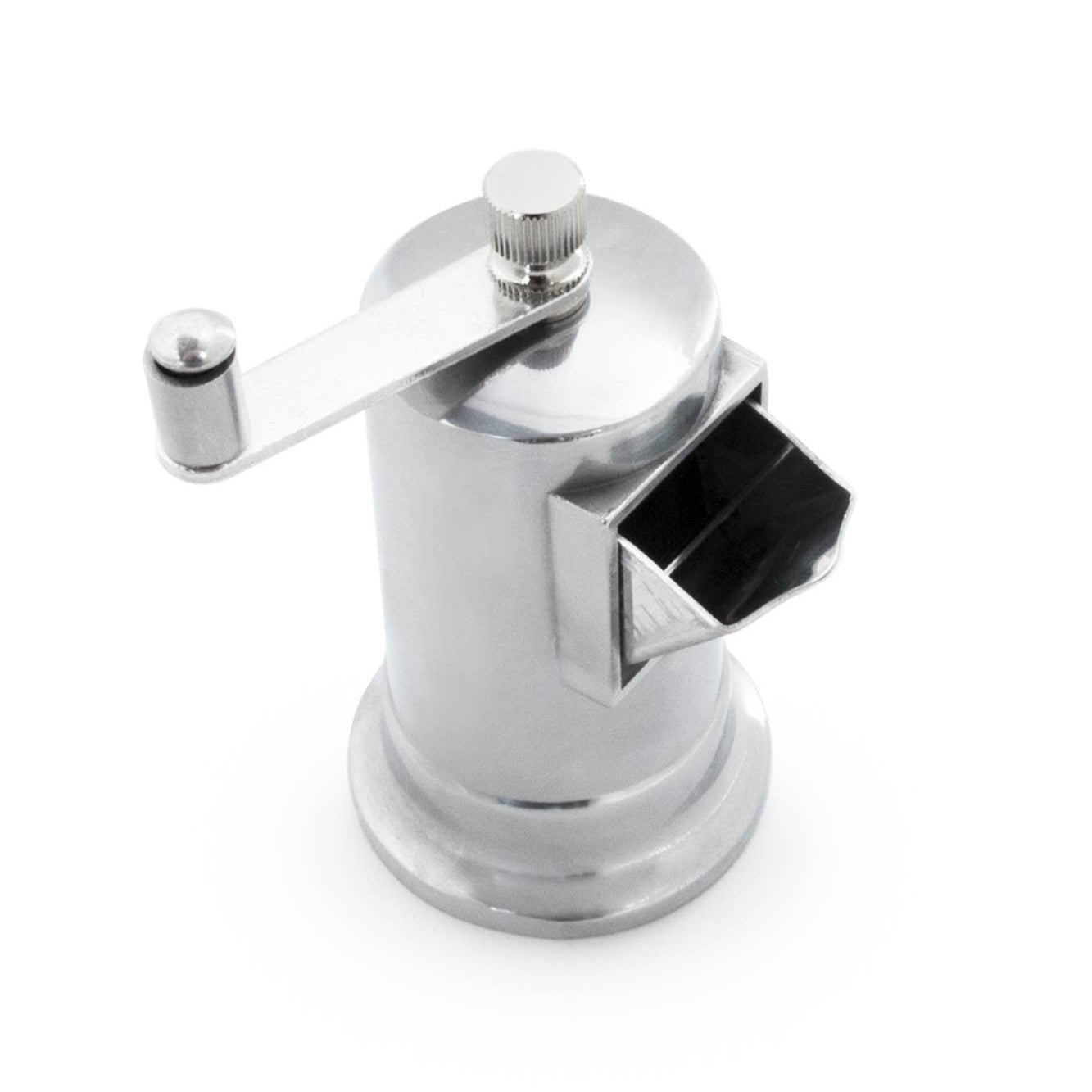Kleine Pfeffermühle aus Aluminium mit Kurbel