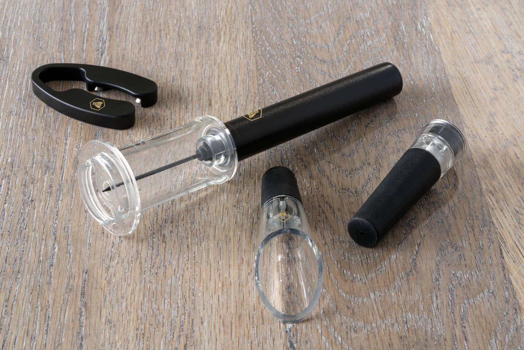 Weinset mit Luftdruck-Korkenzieher – 4-teilig