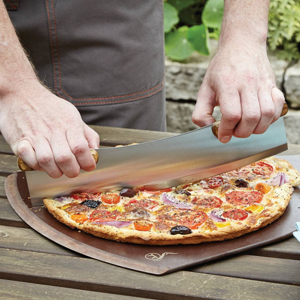 Pizzaschneider – Edelstahl & Akazienholz