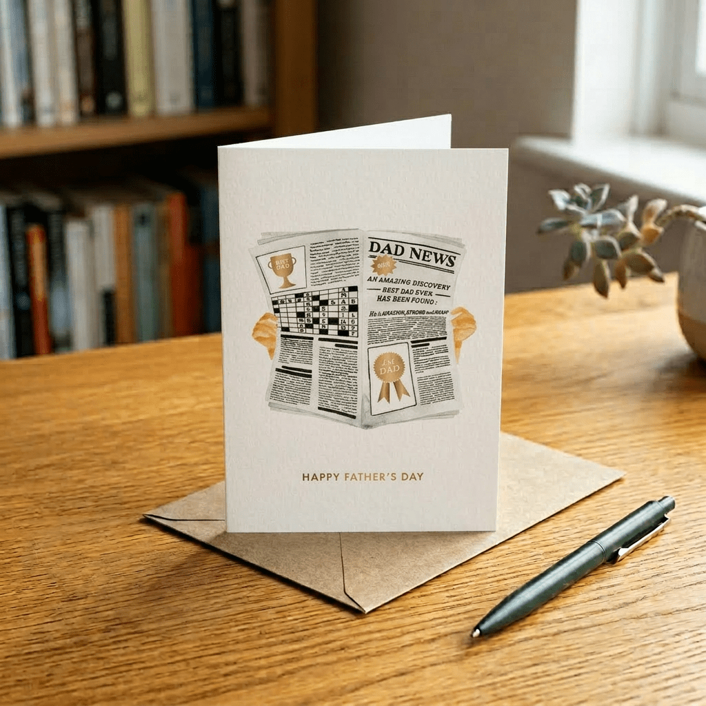 Dad News – Vatertagskarte mit Zeitung - MANVA - Geschenke für Männer mit Stil & Lebenserfahrung