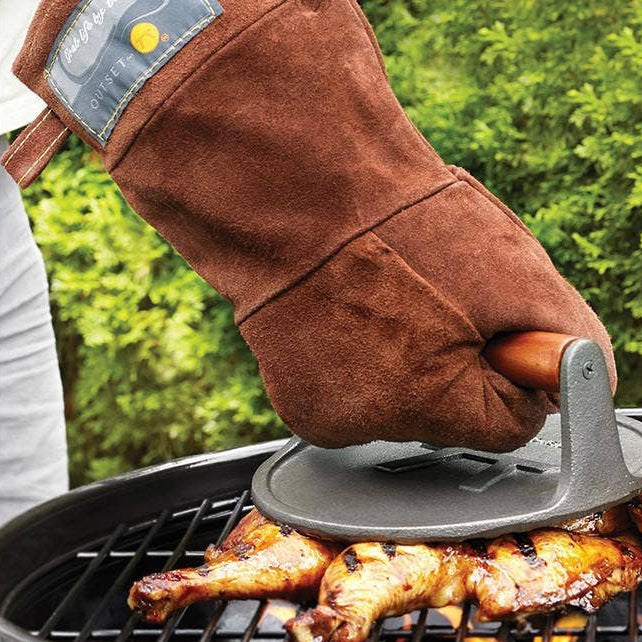 Grillhandschuh aus Leder – Hitzeschutz für Grill & Ofen