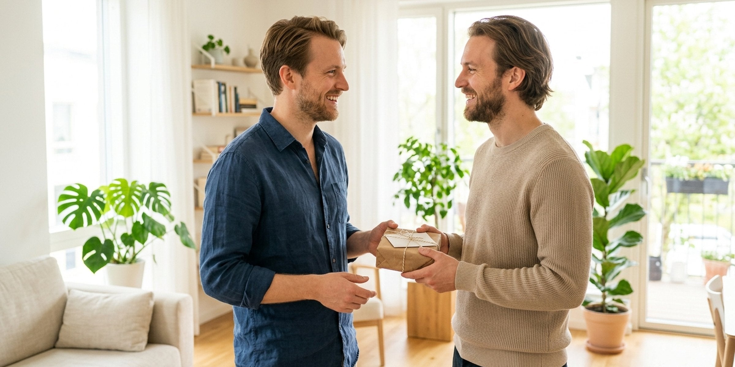 Brüder freuen sich gemeinsam über ein durchdachtes Geschenk