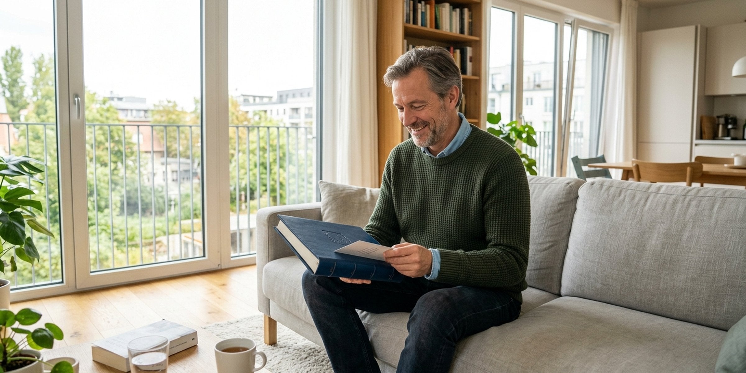 Stiefvater freut sich über ein aufmerksam ausgewähltes Geschenk