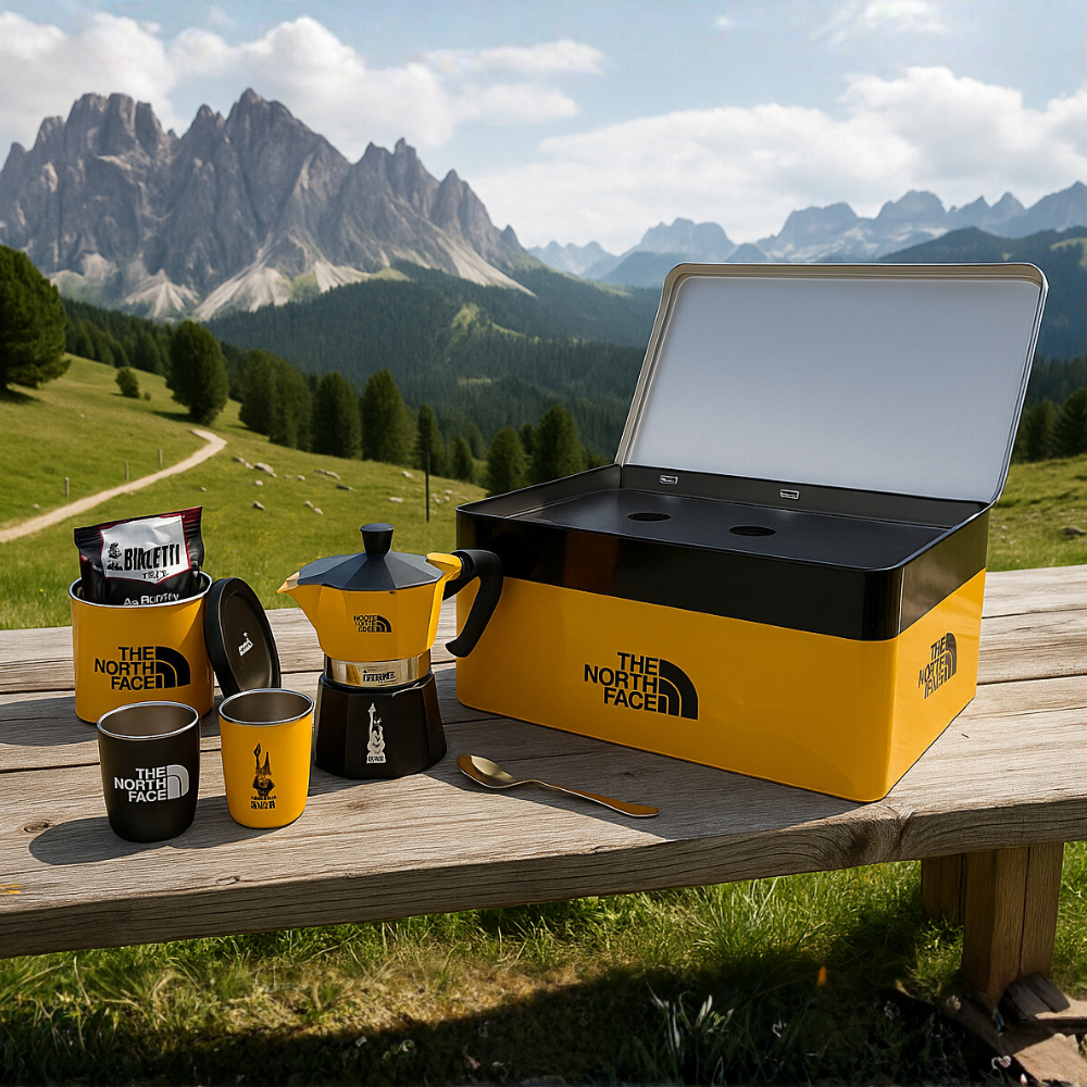 Bialetti x The North Face Espresso-Set – Outdoor-Geschenk (7-tlg.)