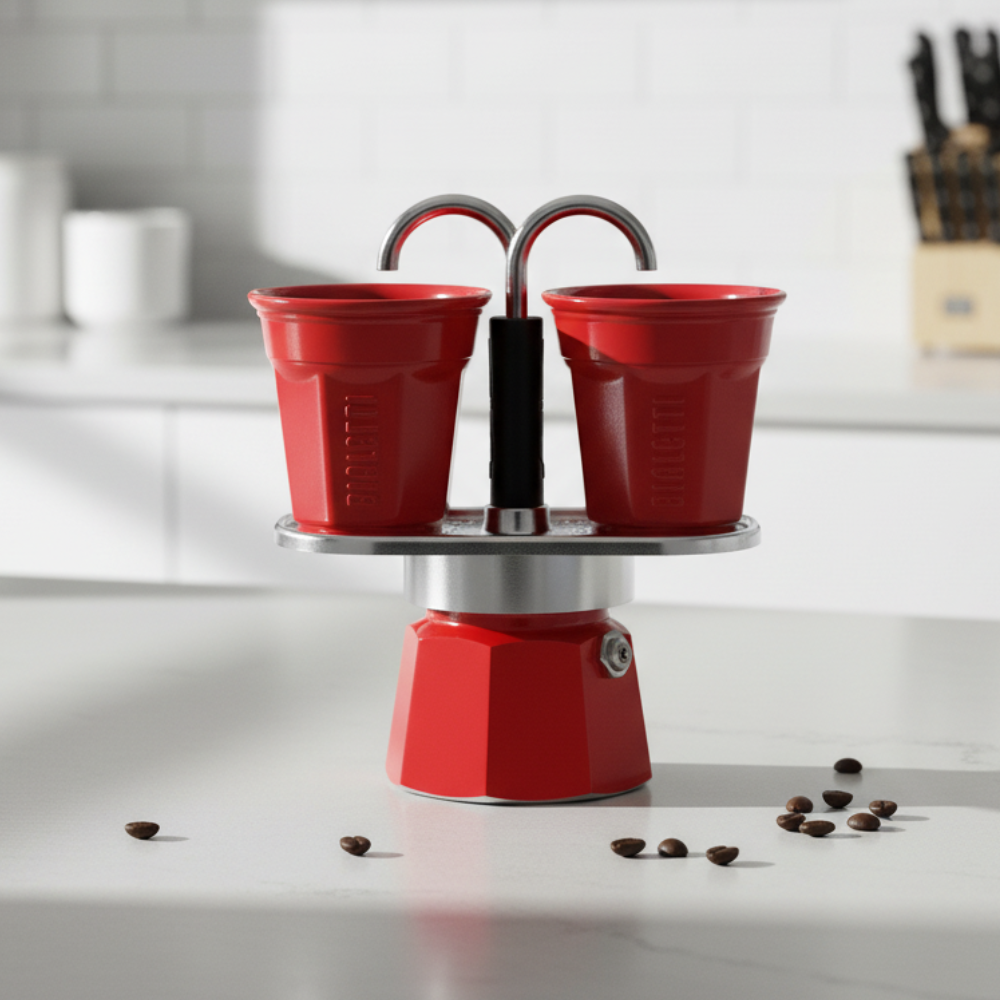 Bialetti Mini Express + 2 Tassen – Espressokocher für 2 Tassen