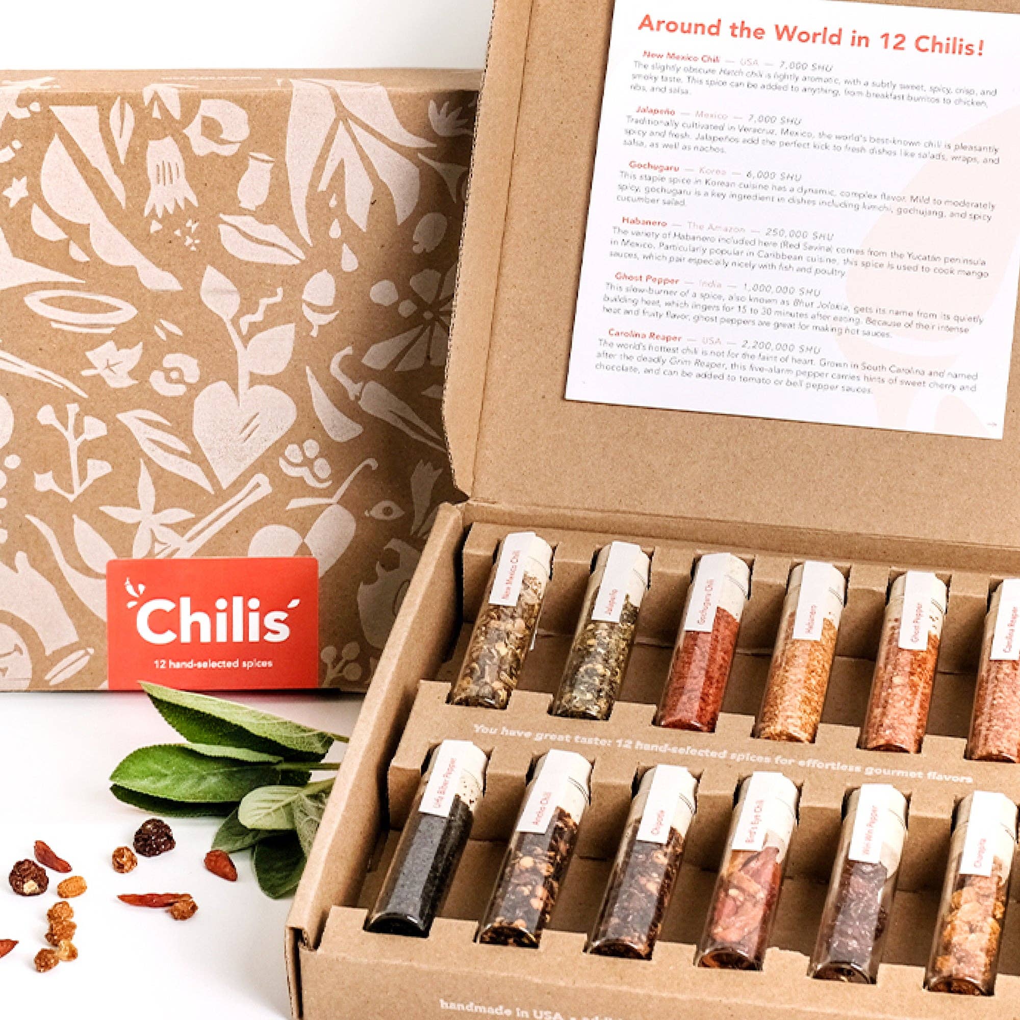 Craftly Chilis Geschenkbox – 12 Sorten aus aller Welt