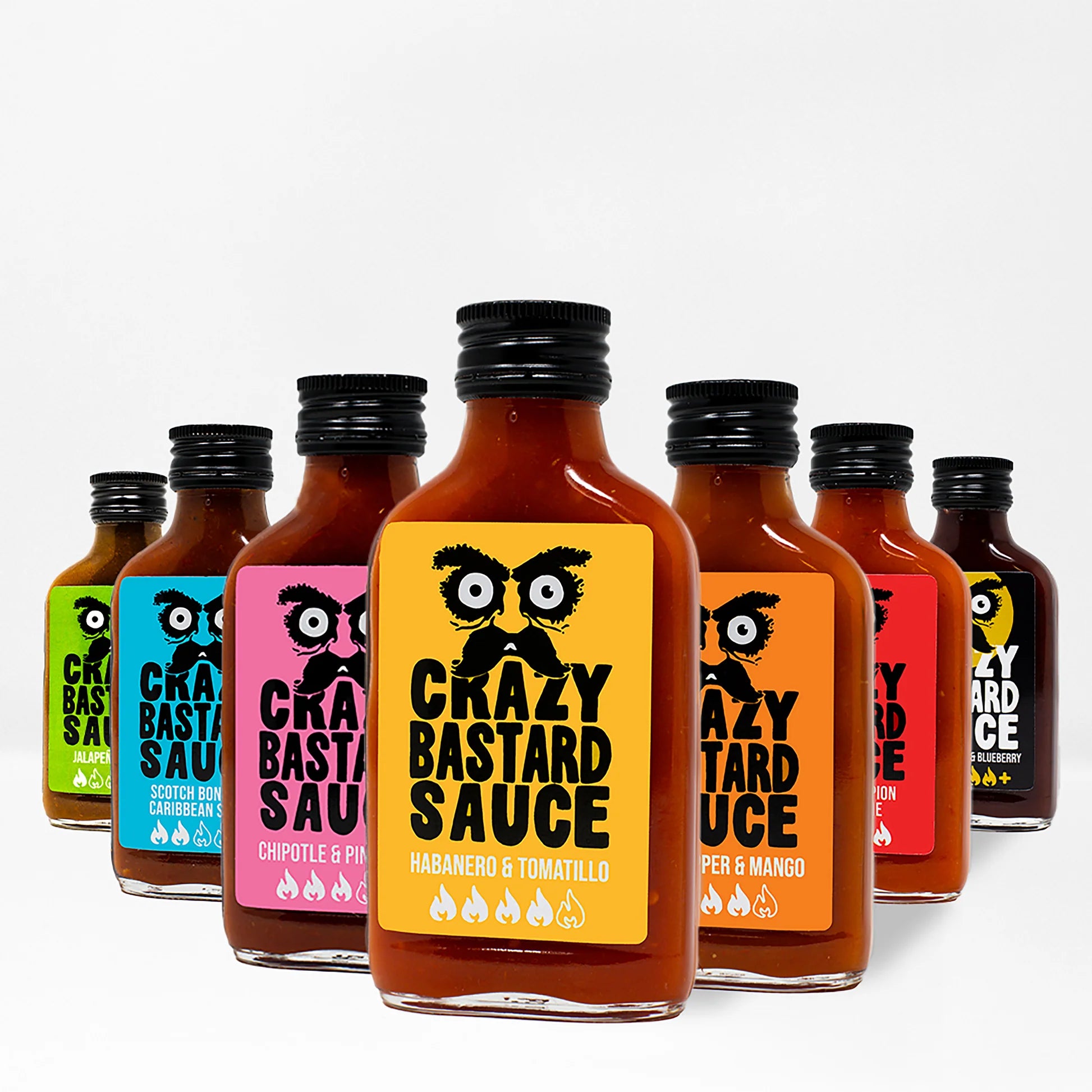 Crazy Bastard 7 Sauce Set – Hot Sauce Geschenkbox