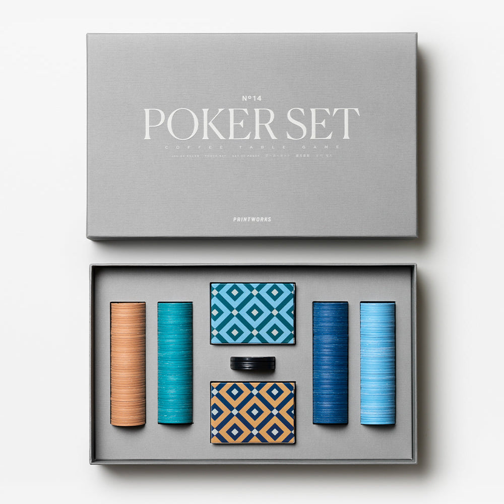 Edles Poker-Set mit Holz-Metall-Box & Profi-Chips