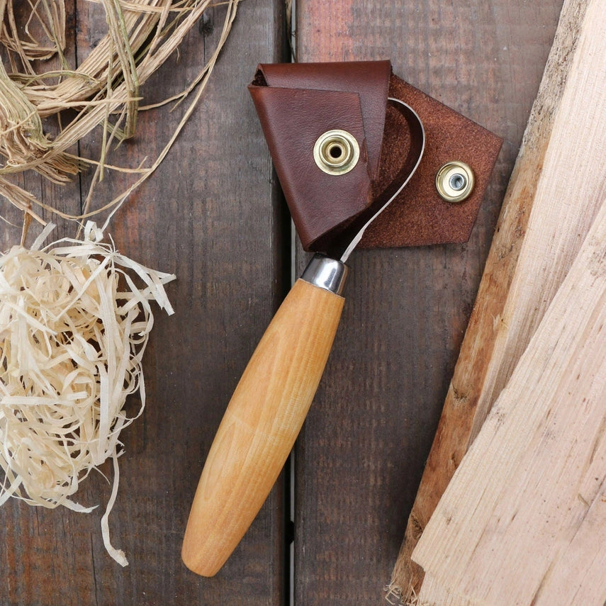 Holzschnitzerei-Starterset – 3 Mora-Messer mit Lederscheiden & Tasche