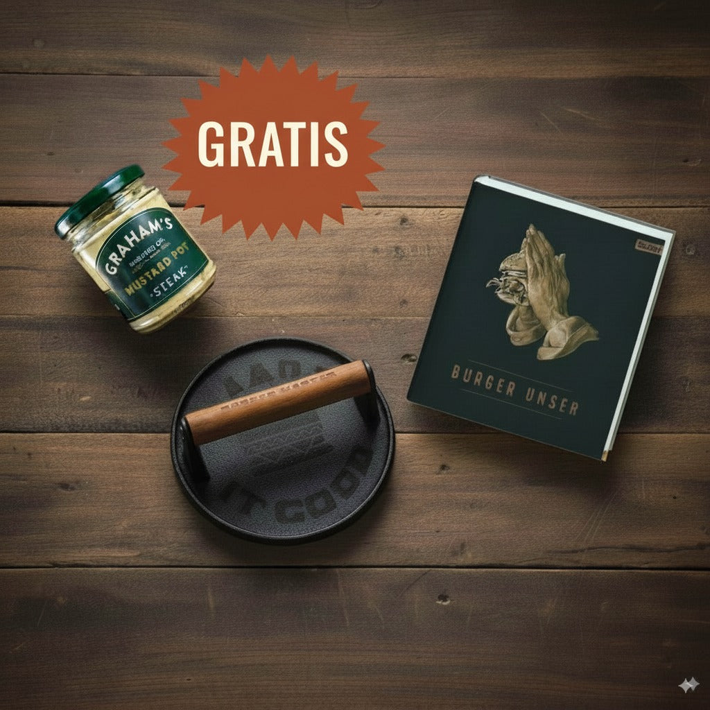 Burger Bundle – Buch, Burgerpresse & GRATIS Gourmet-Senf