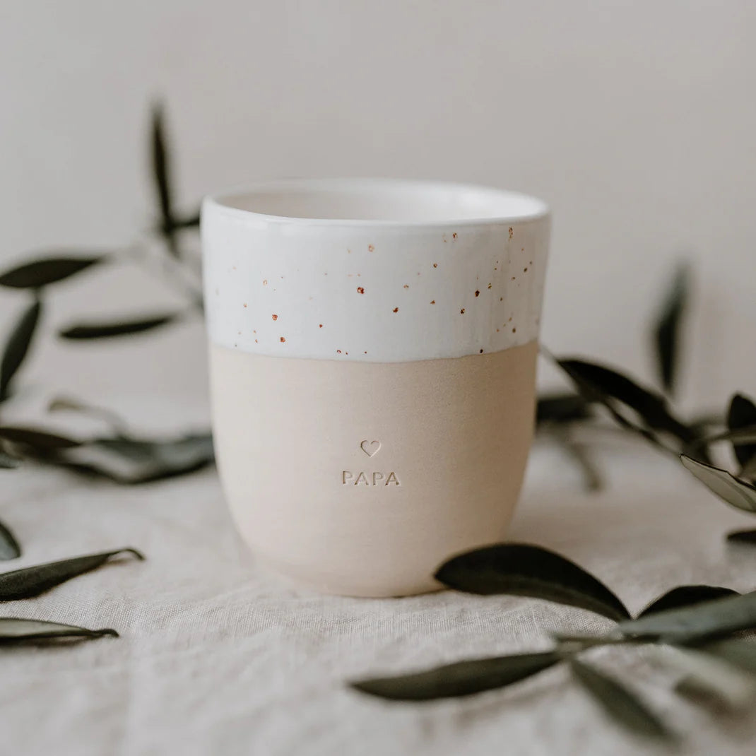 Handgefertigter Kaffeebecher "Papa" aus Portugal