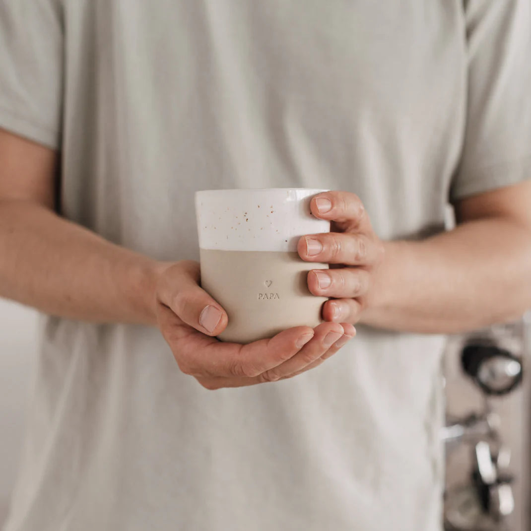 Handgefertigter Kaffeebecher "Papa" aus Portugal