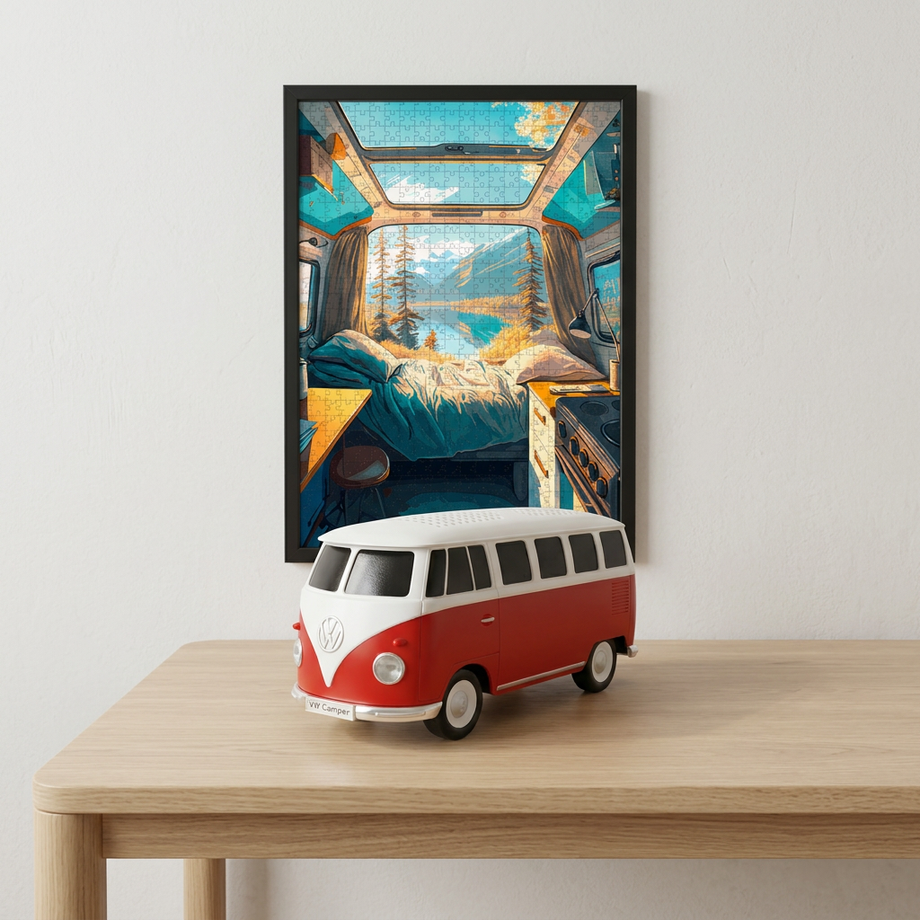 VW T1 Bluetooth-Lautsprecher Retro-Design und Van Life Puzzle Set als besonderes Geschenk für Männer